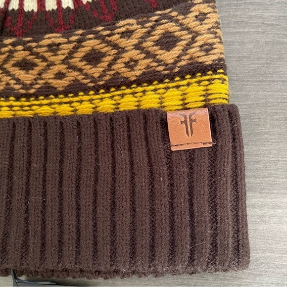 Frye Fair Isle Cuff Beanie with Pom - Picture 5 of 8
